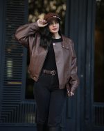 بامبر جکت چرم کد 7005 - تصویر 7