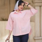 شومیز هلالی استین سه ربع 3060